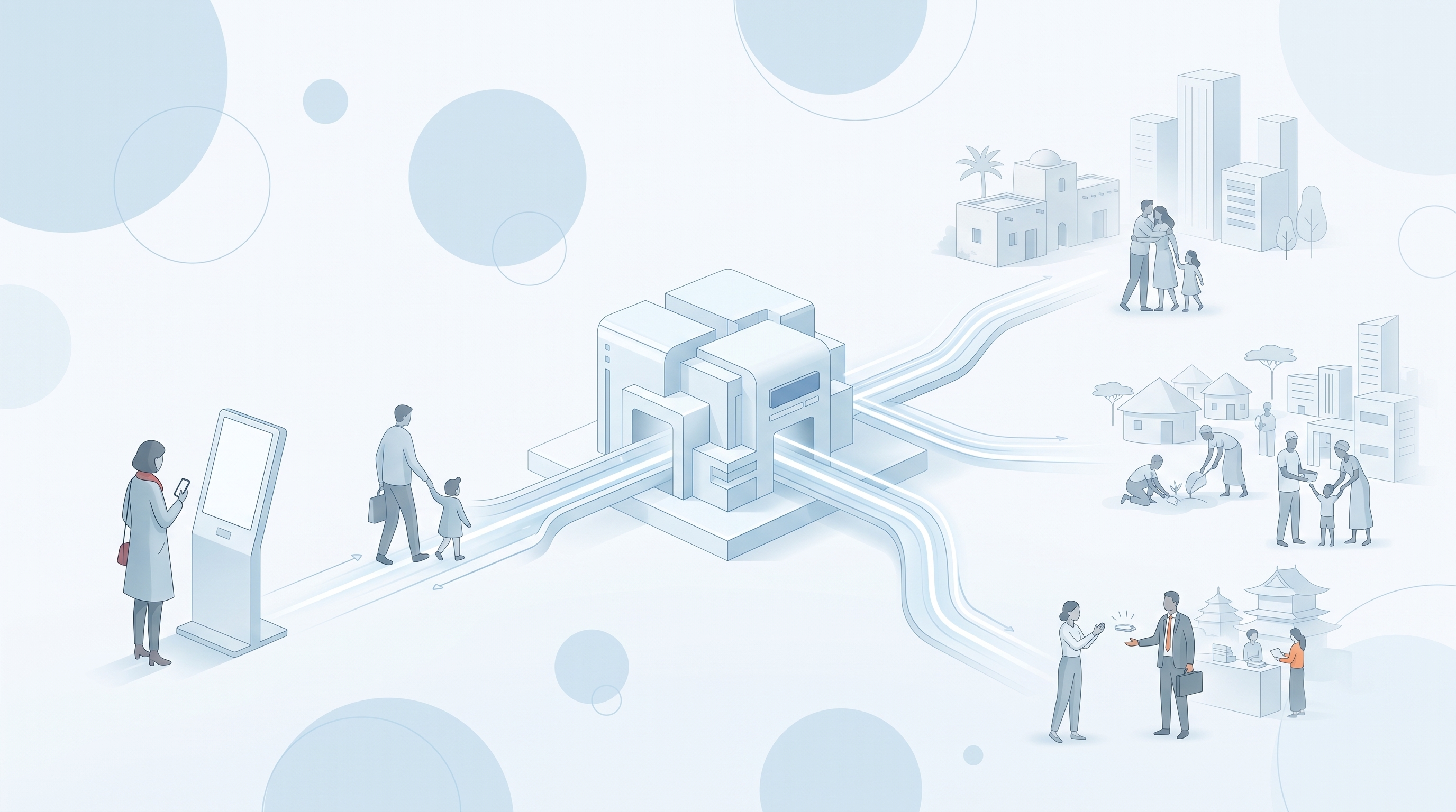 Cross-border remittance payment infrastructure connecting senders and recipients across multiple international markets.